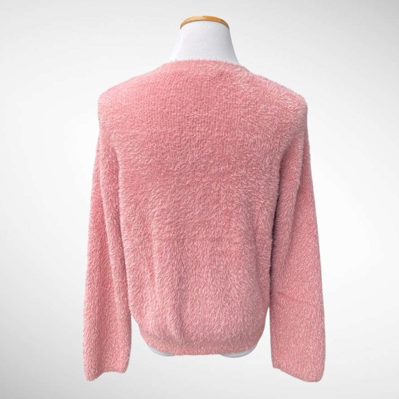 Loft Shimmery Pink Pullover Crewneck Sweater Long Sleeves - Picture 4 of 11